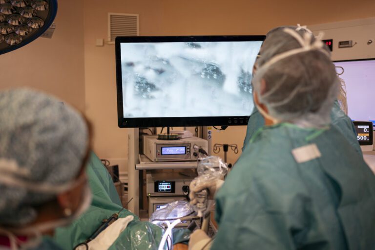 Team of surgeons operating in the hospital