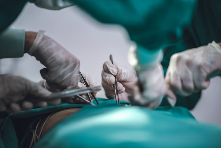 Anesthetist surgery doctor professional team are working in hospital operating room