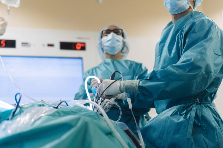 Team of surgeons operating in the hospital