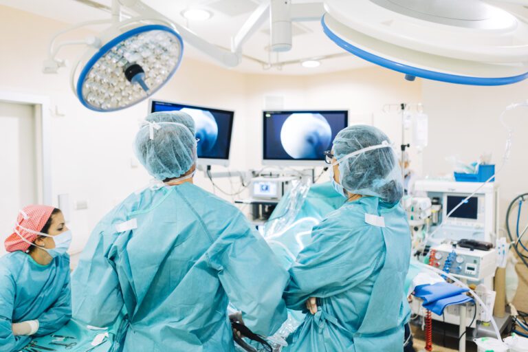 Team of surgeons operating in the hospital