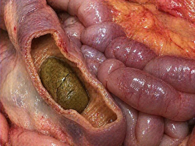 Ilustratie medicala obstructie intestinala prin calcul biliar sugestiva pentru ileus biliar fara elemente grafice suplimentare