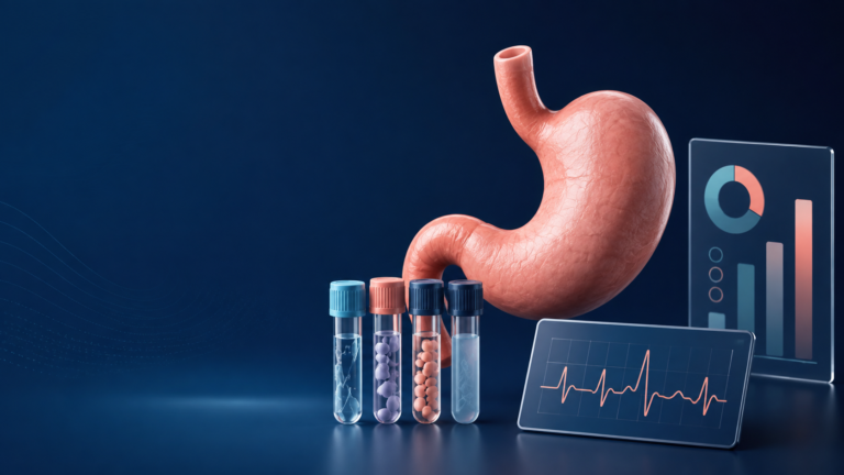 Ilustrație medicală cu analize preoperatorii pentru chirurgia bariatrică