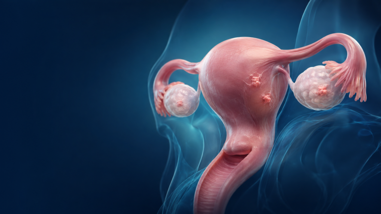 Ilustrație medicală pentru endometrioză și evaluare chirurgicală